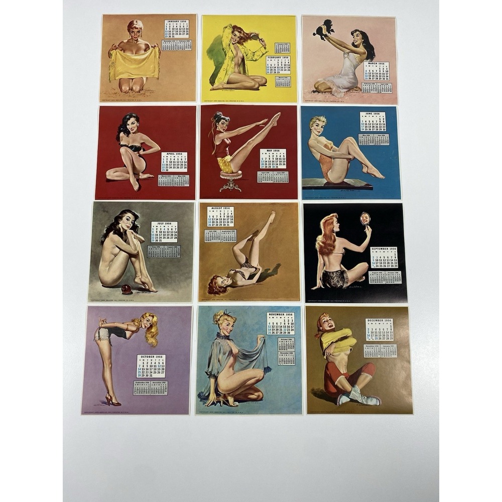 1956 Esquire Magazine Desktop Pinup Calendar Holder ~ 12 Months